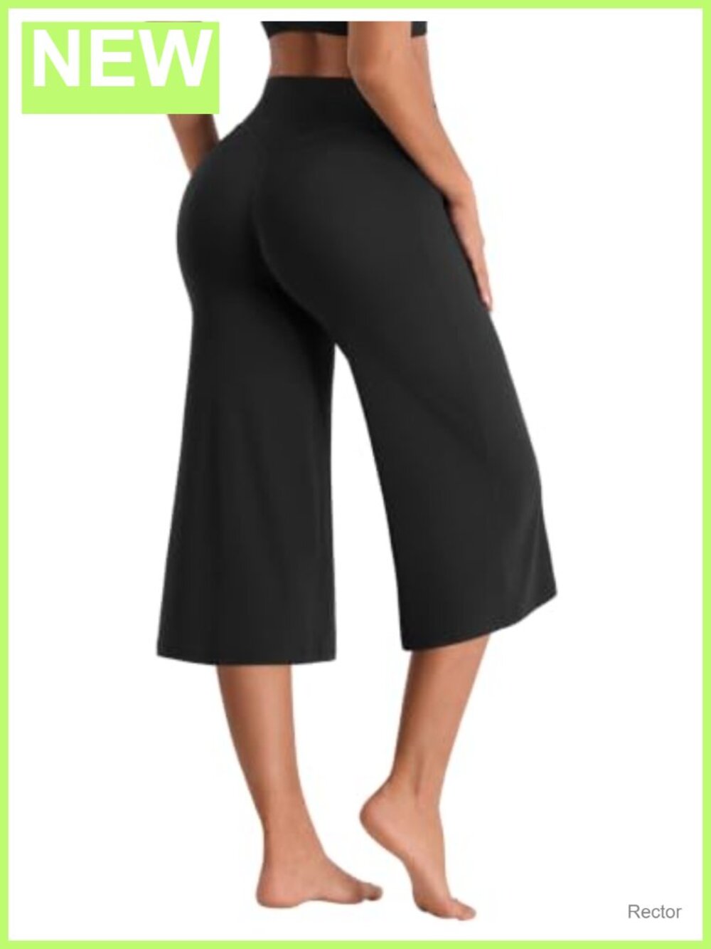 Capri Pants Low Rise Wide Leg No Front Seam Straight Leggings